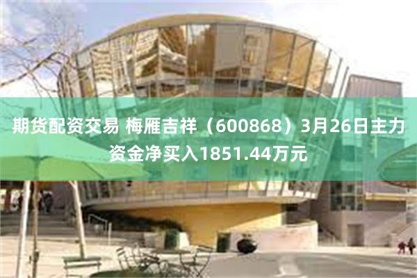 期货配资交易 梅雁吉祥（600868）3月26日主力资金净买入1851.44万元