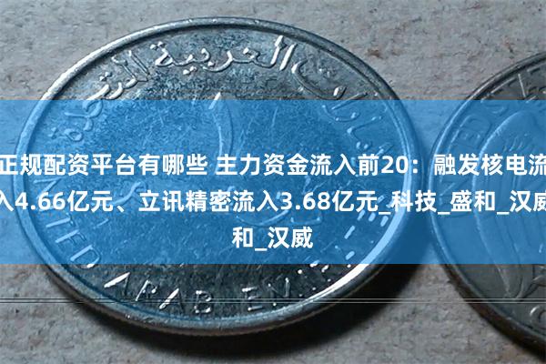 正规配资平台有哪些 主力资金流入前20：融发核电流入4.66亿元、立讯精密流入3.68亿元_科技_盛和_汉威