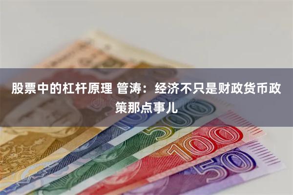 股票中的杠杆原理 管涛：经济不只是财政货币政策那点事儿
